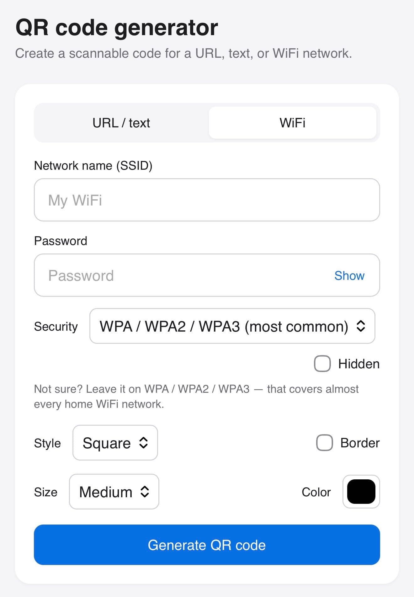 QR code generator