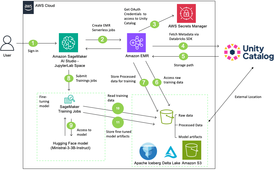 Fine-tune LLM with Databricks Unity Catalog and Amazon SageMaker AI — image 2